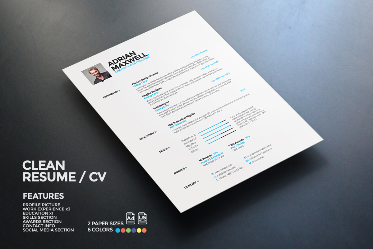 Clean Resume, a Resume Template by Unstack (Photo 1 of 3)