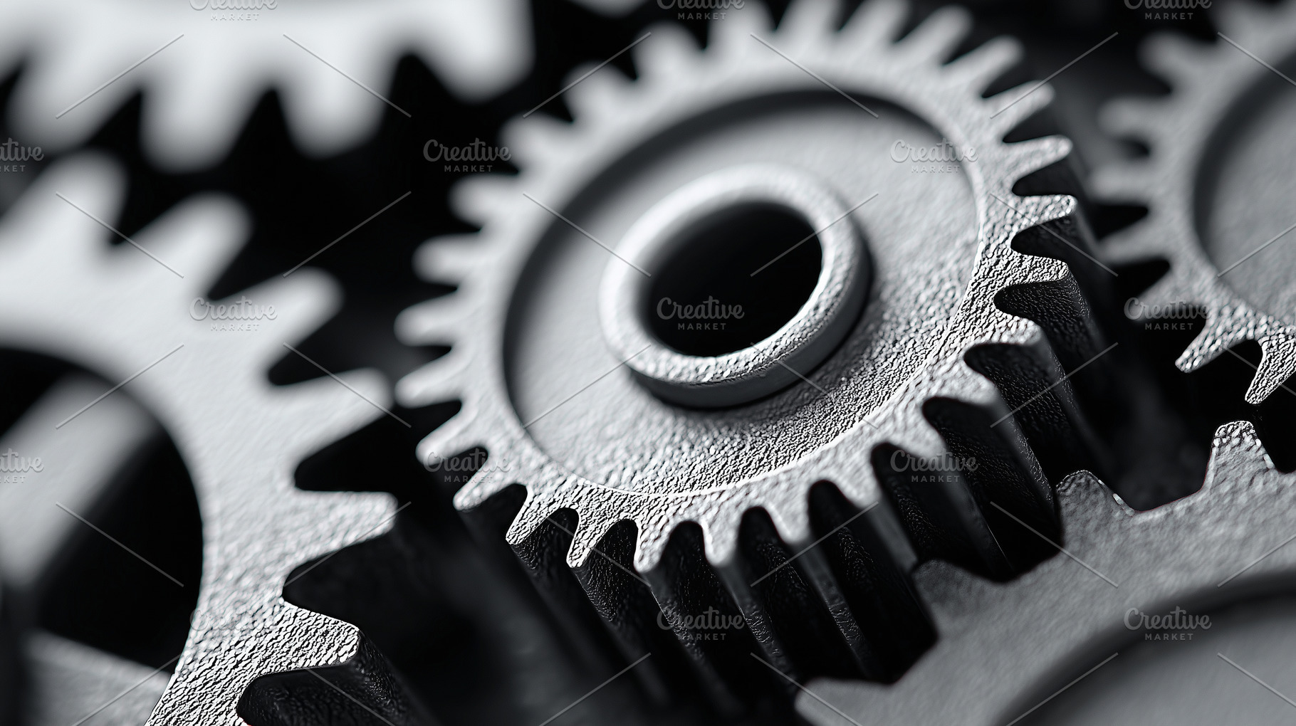 Close up of interlocking metal gears, an Industrial Photo by MistyDay