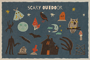 Retro Halloween clipart set, a Seasonal Illustration by Paper Cherry (Thumbnail 8 of 27)