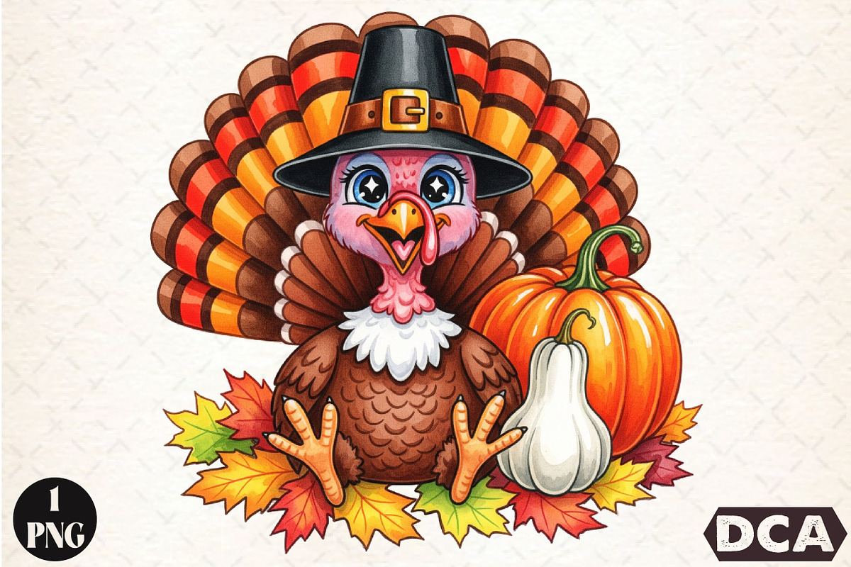 Thanksgiving Turkey Clipart, an Illustration by DreamCafeArt (Photo 1 of 7)