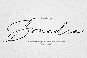 Bonadia - Modern Script Font, a Script Font by Cititype