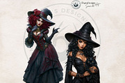 Dark Fantasy Halloween witches, a Seasonal Illustration by ThatsDesignArt (Thumbnail 15 of 17)