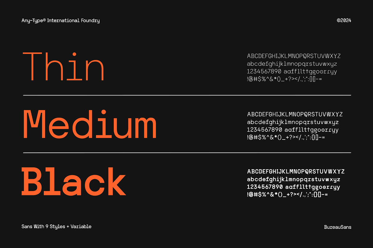 AT Bureau Sans (9 Style + Variable), a Sans Serif Font by Any-Type® Foundry (Photo 3 of 14)