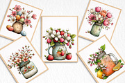 Watercolor Spring Mason Jar Clipart, an Illustration by DreamArtGraphic (Thumbnail 7 of 8)