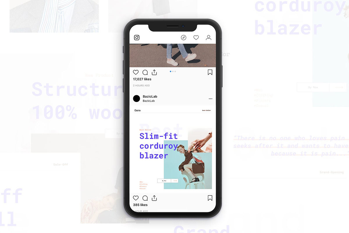 Coro Vintage Instagram Templates, a Social Media Template by CaDesign (Photo 2 of 4)