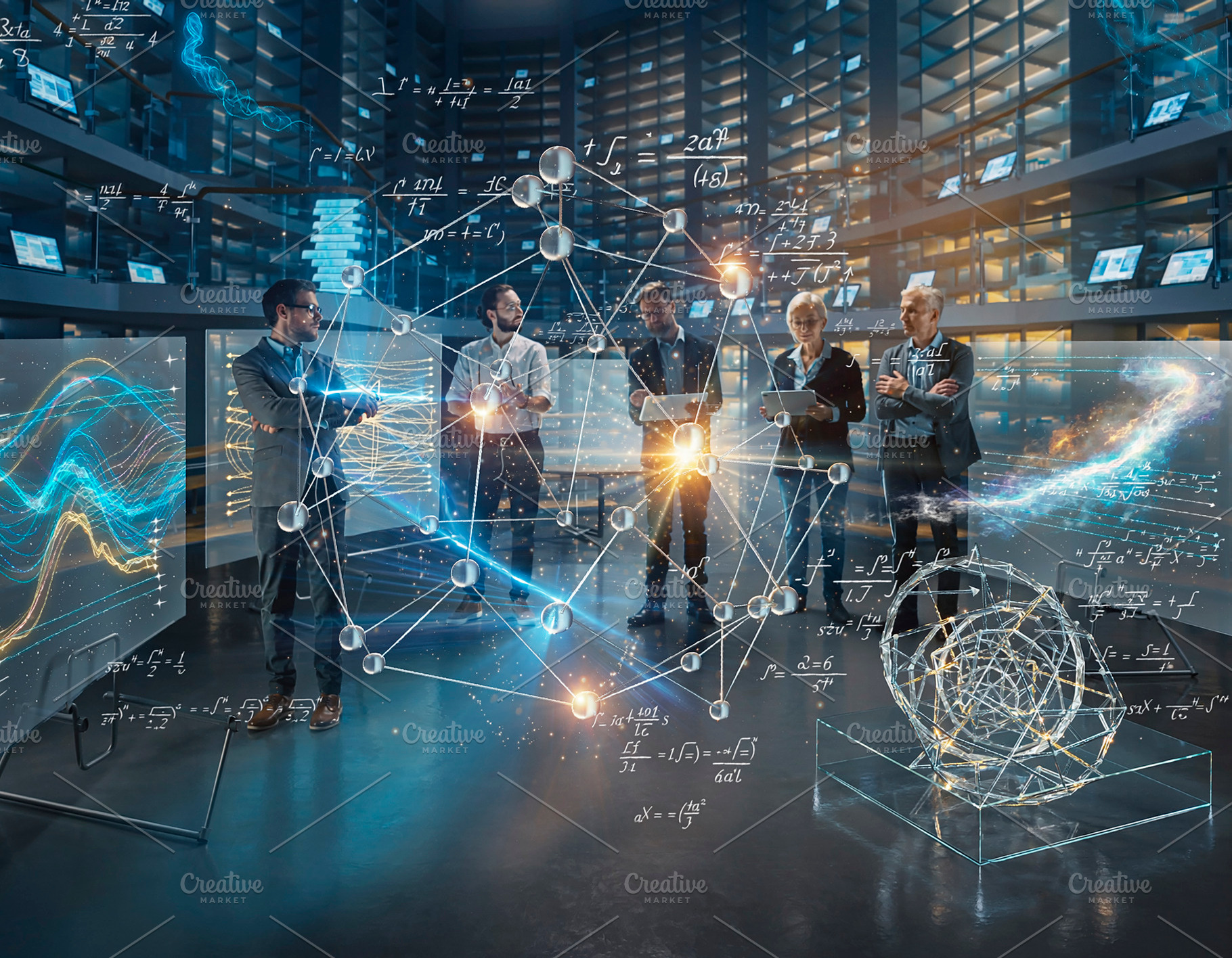 Business team interacting with digital technology, a Technology Photo by DanFLCreativo