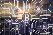Fin tech network concept featuring abstract, background, and bank, a ...