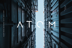 Atom - Sharp edge Future Scifi font, a Sans Serif Font by MoonBandit