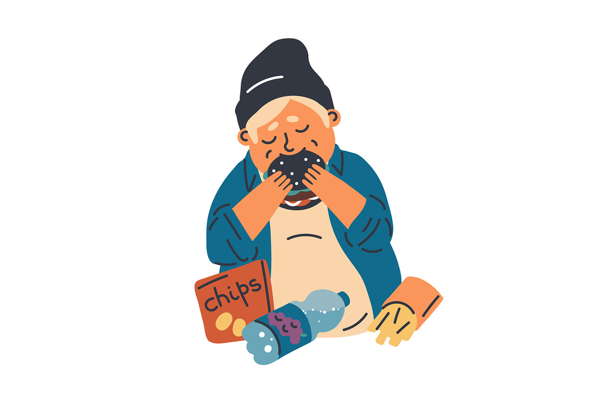 People addicted to food set, a Food Illustration by Good Studio (Photo 3 of 4)