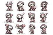Valentine's Whimsical Sloth Clipart, an Illustration by Design Market (Thumbnail 3 of 3)