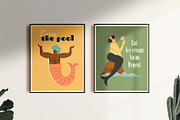 Retro Mermaids clipart and patterns, a Person Illustration by Paper Cherry (Thumbnail 14 of 18)