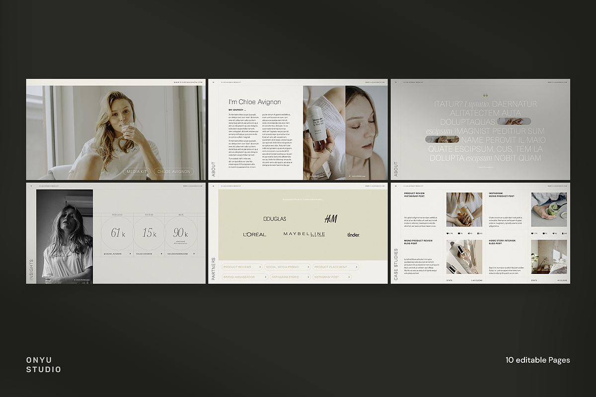 Blogger/Influencer Media Kit, a Presentation Template by ONYU Studio (Photo 2 of 5)