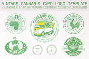 Vintage Cannabis Expo Logo Template, a Branding & Logo Template by The Design For Co. (Thumbnail 1 of 6)
