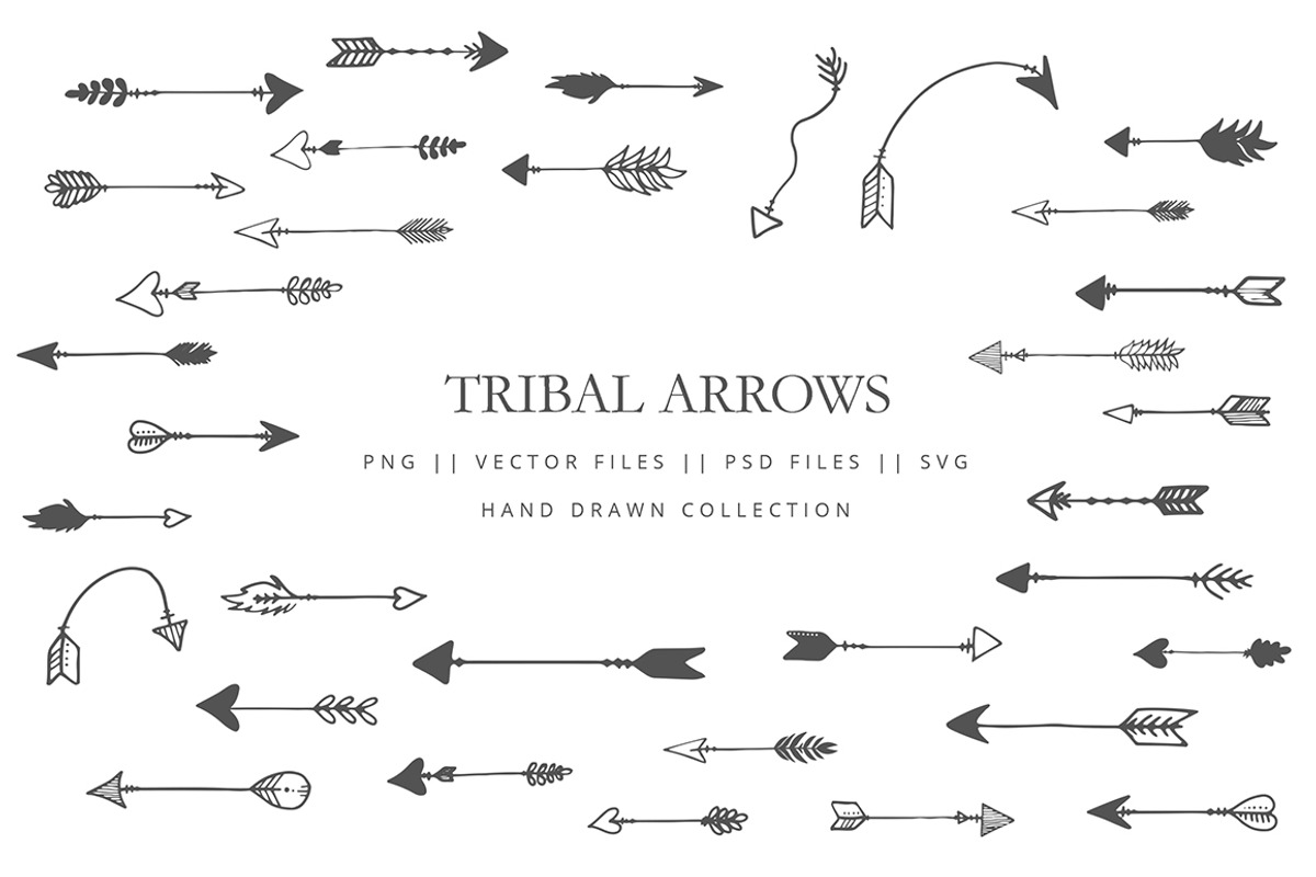 Tribal arrows hand drawn, an Illustration by AS Studio (Photo 1 of 3)
