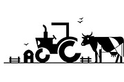 Rustic farm tractor and cow design, an Illustration by Amazin_art (Thumbnail 3 of 30)