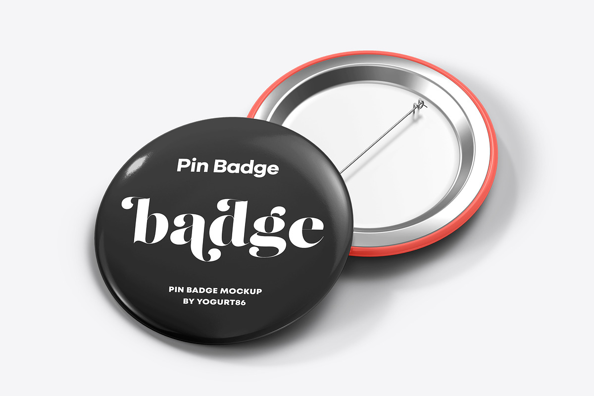 Pin Badge Mock-up, a Merchandise Mockup by Yogurt86 (Photo 5 of 16)
