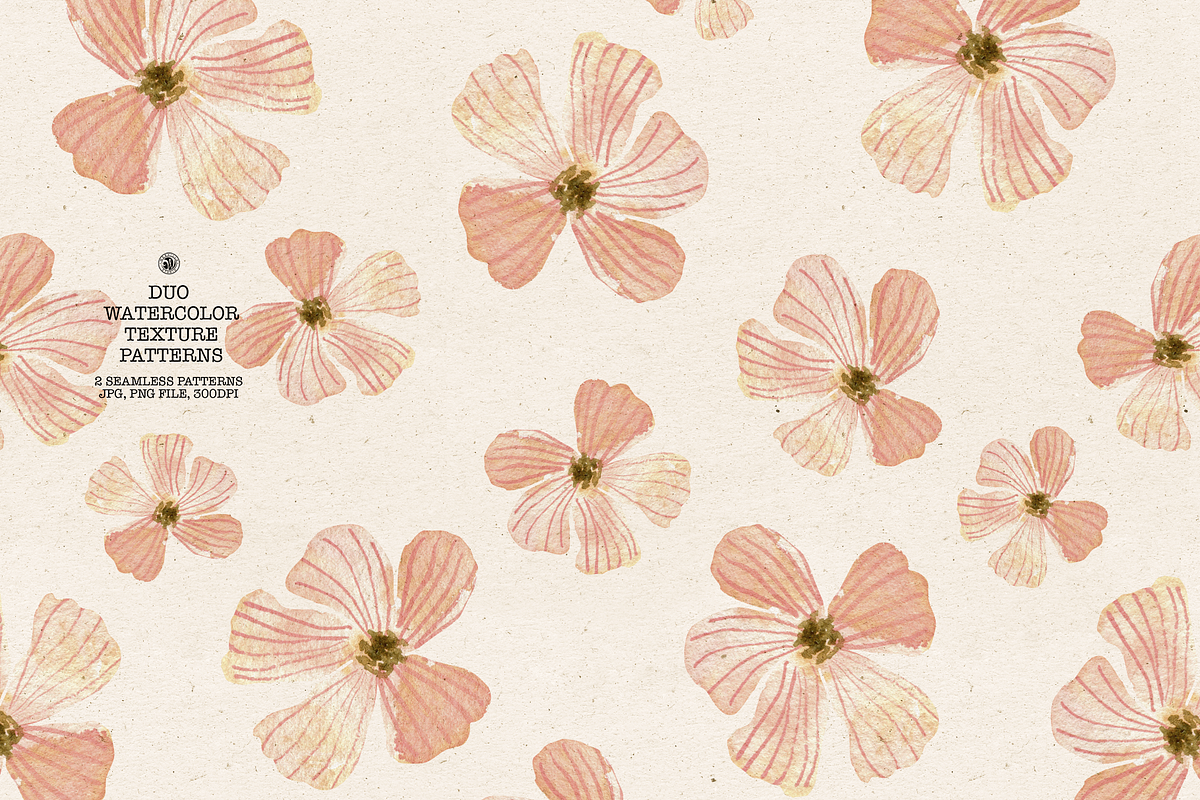 Watercolor Textured Duo Patterns, a Pattern Graphic by Webvilla Studio (Photo 2 of 7)