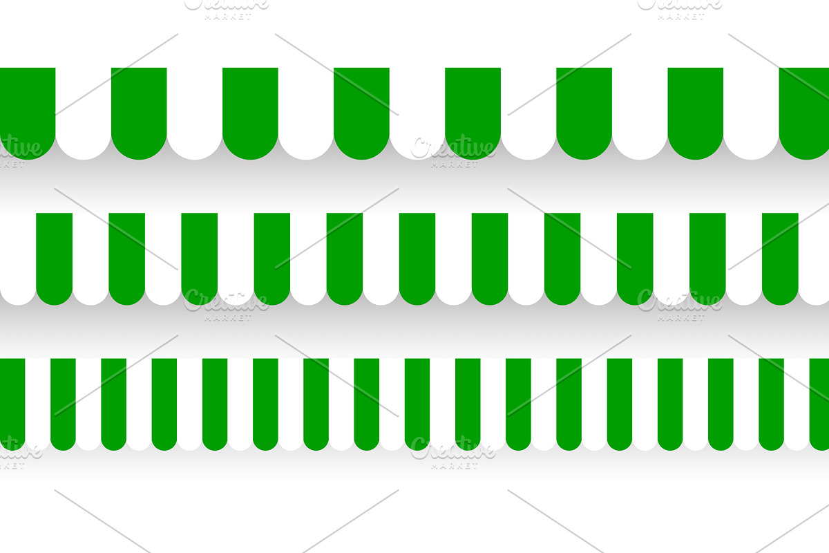 Shop sunshade. Realistic striped, an Object Illustration by 32pixels