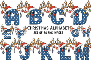 Christmas Alphabet Clipart Bundle, an Illustration by Craft Nest