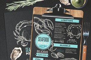 FREE! Trifold + Seafood Menu, a Brochure Template by BarcelonaShop