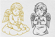 Baby Angel Line Art Bundle, an Illustration by Tekuni (Thumbnail 9 of 11)