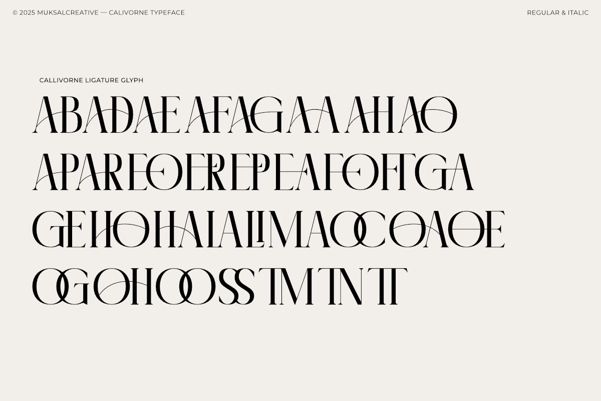 Calivorne - Modern Elegant Serif, a Serif Font by Muksal Creative (Photo 4 of 11)
