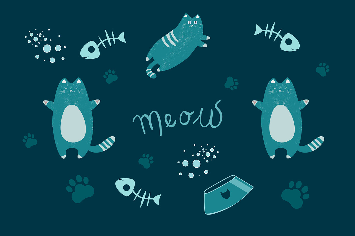Hungry Cat illustration, a Pattern Graphic by OrcaJs (Photo 1 of 3)