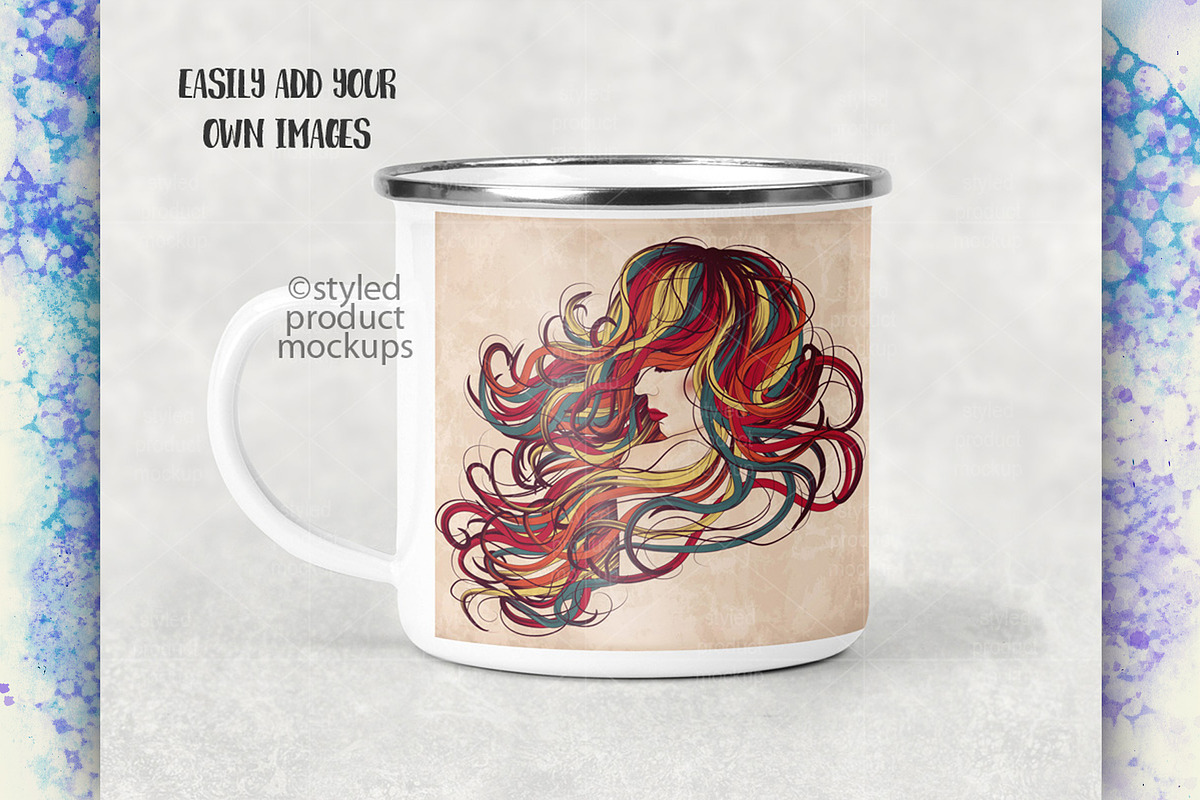Camp cup with metal rim mockup, a Cups & Container Mockup by StyledProductMockups (Photo 2 of 4)