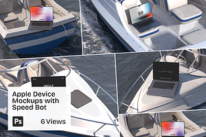 Speed Boat Styled Apple Mockup Set, a Device Mockup by Mockupdaddy