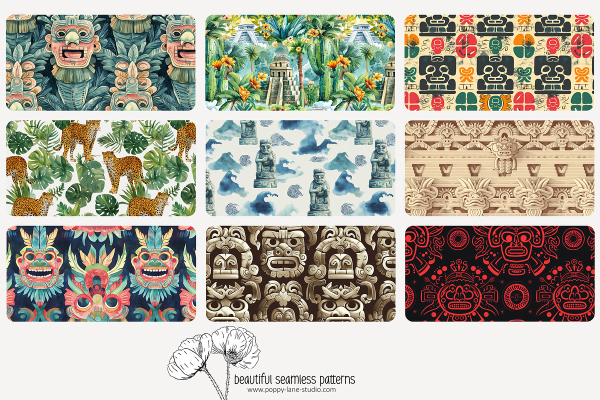 80 Maya & Aztec seamless pattern, a Pattern Graphic by Poppy Lane Studio (Photo 3 of 11)