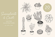 Succulents Vector Illustrations, a Decorative Illustration by Emma Webb Studio (Thumbnail 1 of 6)