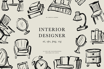 FURNITURE & HOME DECOR illustrations, an Object Illustration by Crocus Paperi
