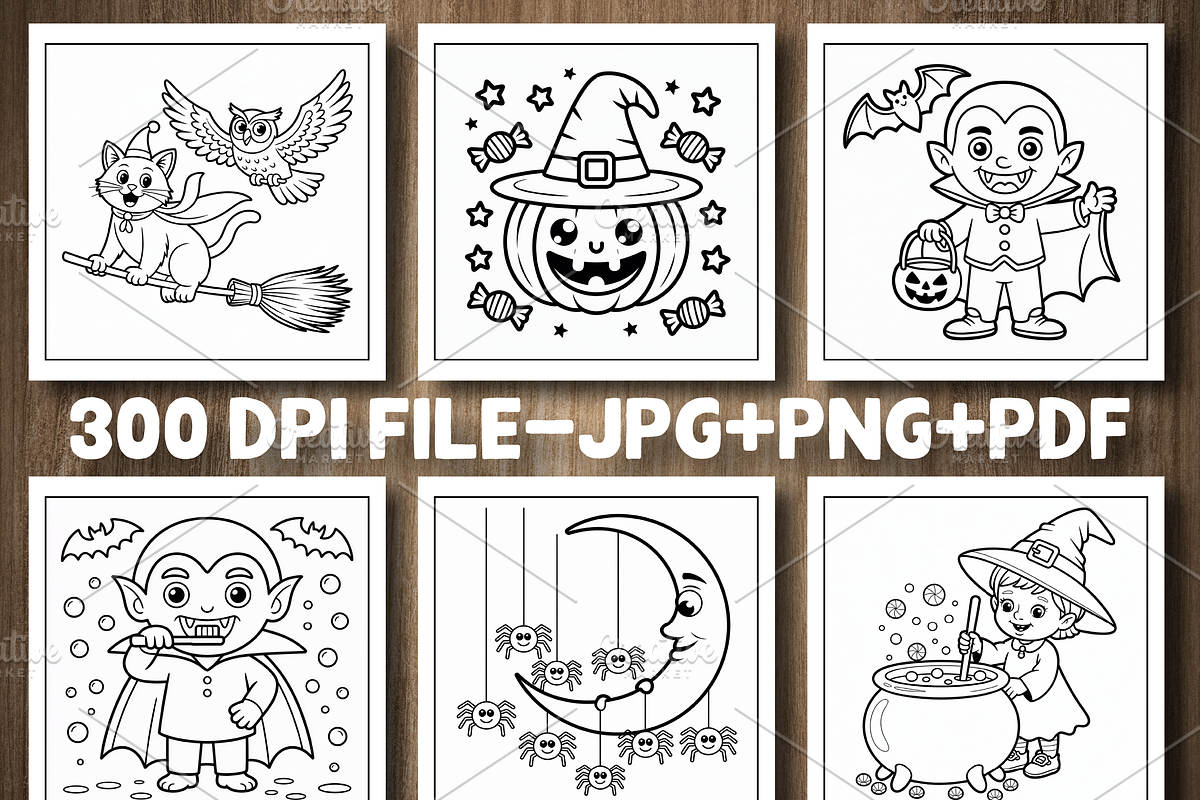 Bold And Easy Halloween Coloring, a Seasonal Illustration by Design Station (Photo 2 of 5)