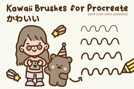 Kawaii Brushes for Procreate, a Brush Add-On by Wink Brushes
