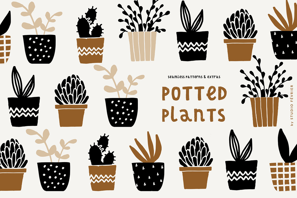 Potted Plants | Patterns & Extras, an Illustration by Studio Fevrier (Photo 1 of 10)