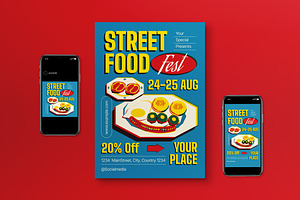 Street Food Fest Flyer Set, a Flyer Template by graphicook