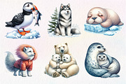 Watercolor Arctic Animals Clipart, an Illustration by Dream Creation (Thumbnail 7 of 8)