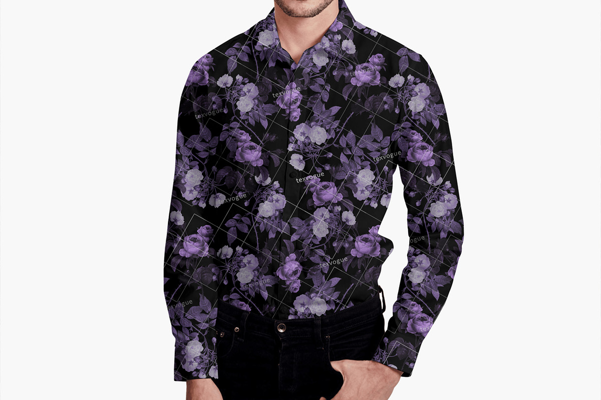 Purple Roses - Seamless Patterns, a Pattern Graphic by texvogue (Photo 7 of 15)