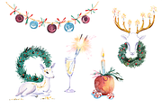 Watercolor Christmas clipart set, a Decorative Illustration by masha gross (Thumbnail 1 of 3)