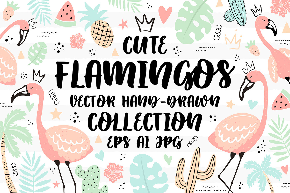 Flamingo hand-drawn collection, an Animal Illustration by Samsonchik Store (Photo 1 of 7)