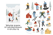 winter activities illustrations, an Object Graphic by LyubovZaytseva (Thumbnail 1 of 8)