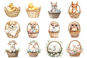 Easter Baby Animals in Baskets, an Illustration by Design Market (Thumbnail 3 of 5)