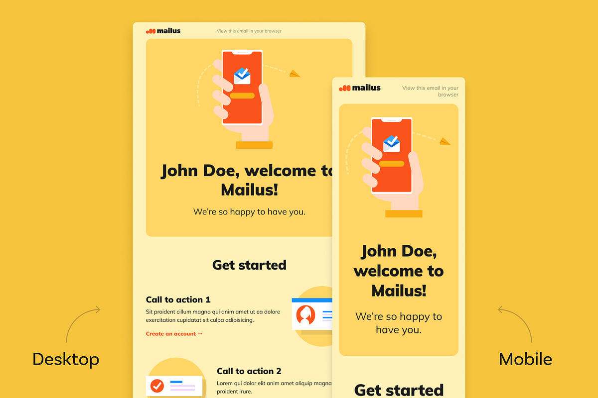 Email Templates (Welcome), an Email Template by Middltone (Photo 2 of 3)