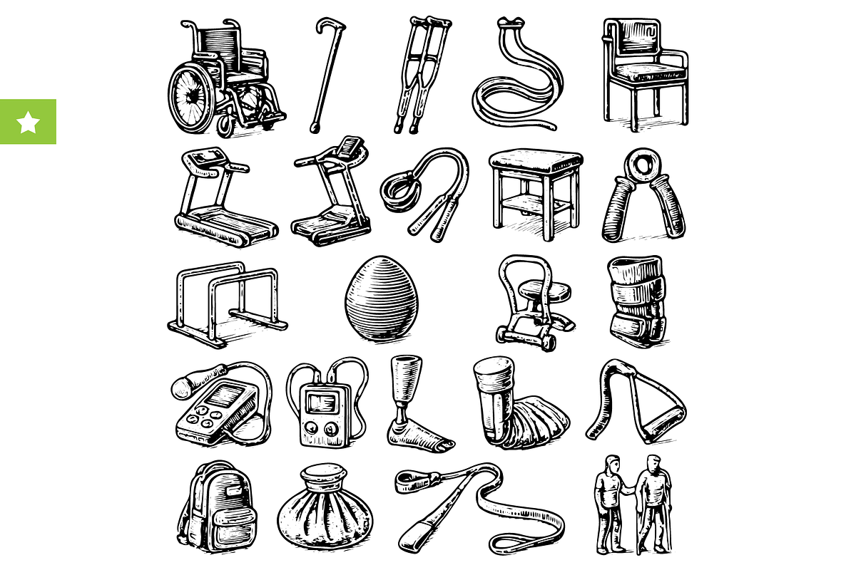 Rehab & Mobility Icons, an Object Graphic by RT Studio