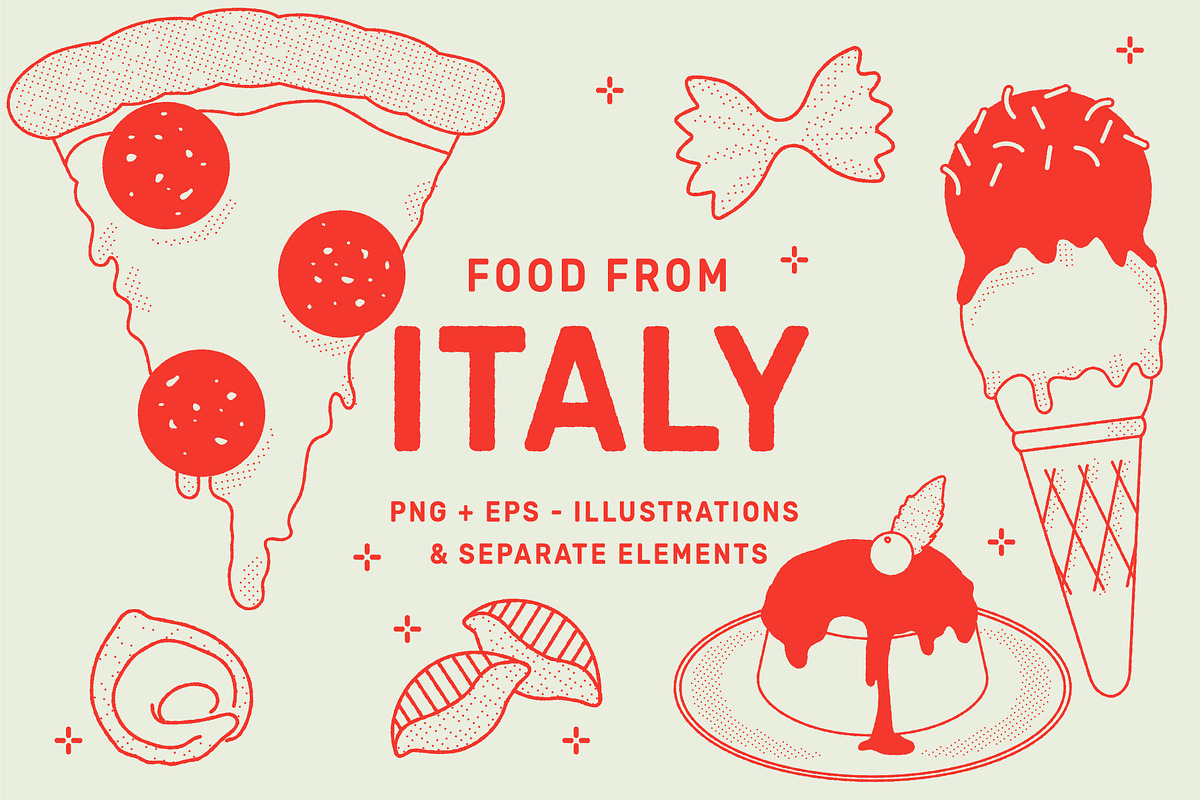 Italian Food Vector Illustrations, a Food Illustration by TheFoodAtlas (Photo 1 of 16)