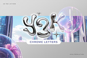 Y3K Chrome Letters Alphabet A-Z, a Mockup by Avelina Studio (Thumbnail 1 of 4)