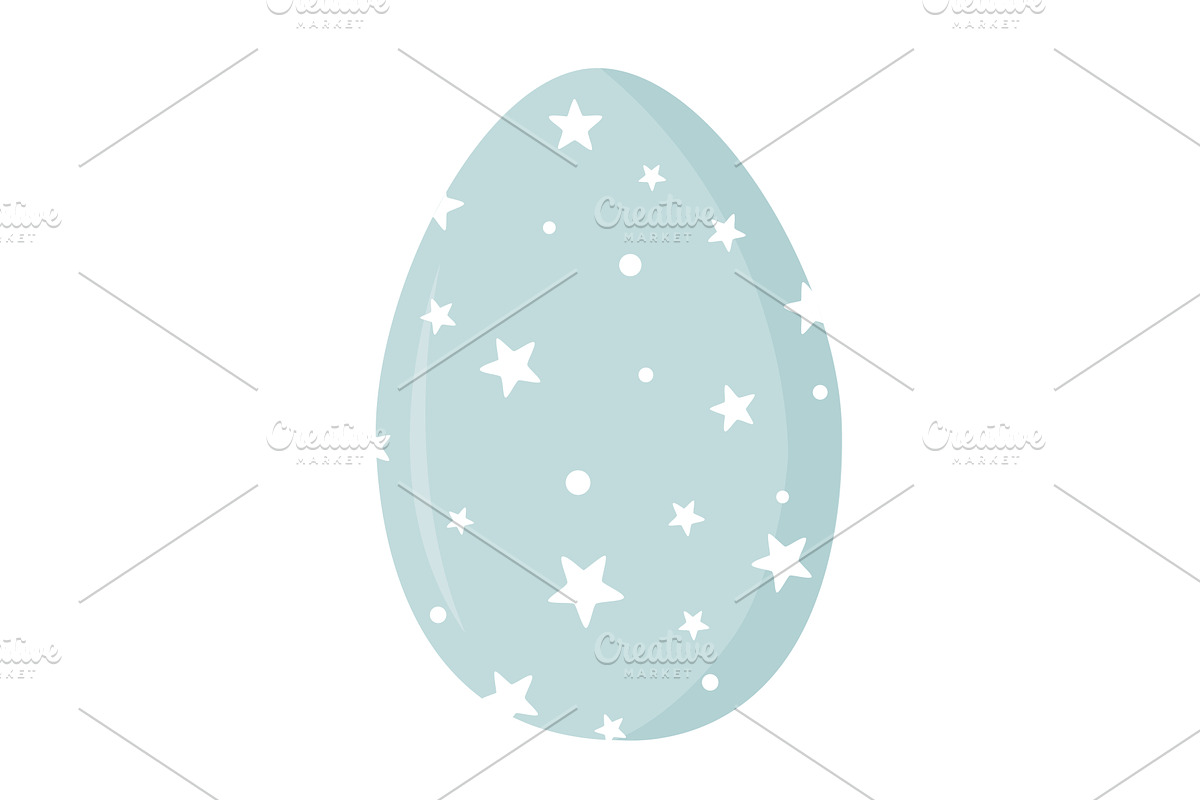 Blue painted Easter egg with star, an Object Illustration by Toltemara