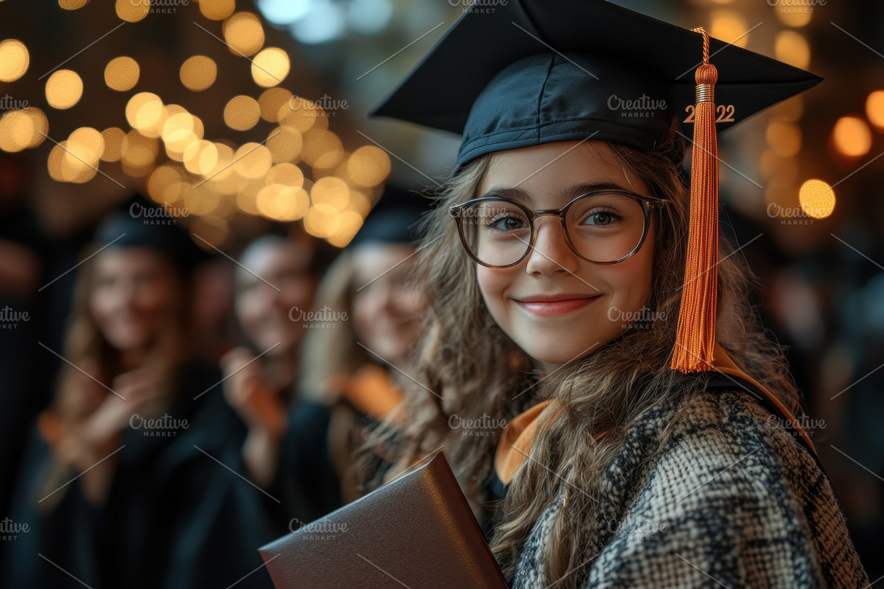 Graduation ceremony celebration with, a Photo by Tanuart