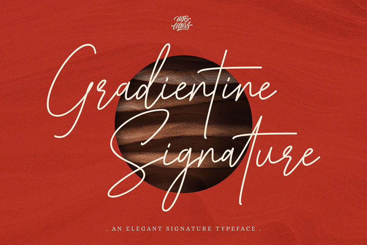 Gradientine Signature, a Script Font by MJB Letters (Photo 1 of 10)