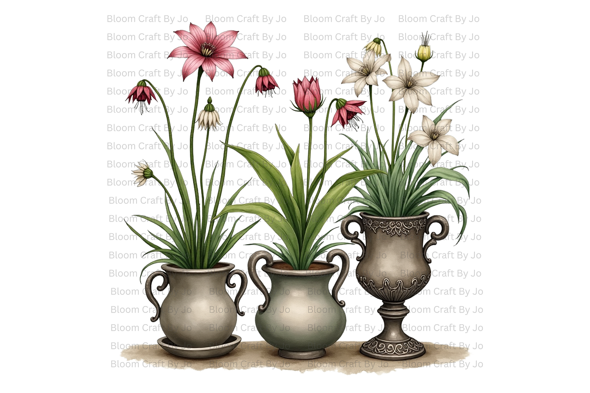 Potted Gothic Plants, a Decorative Illustration by Bloom Craft Creations (Photo 4 of 12)